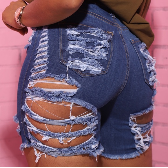 distressed shorts - Picture 3 of 3